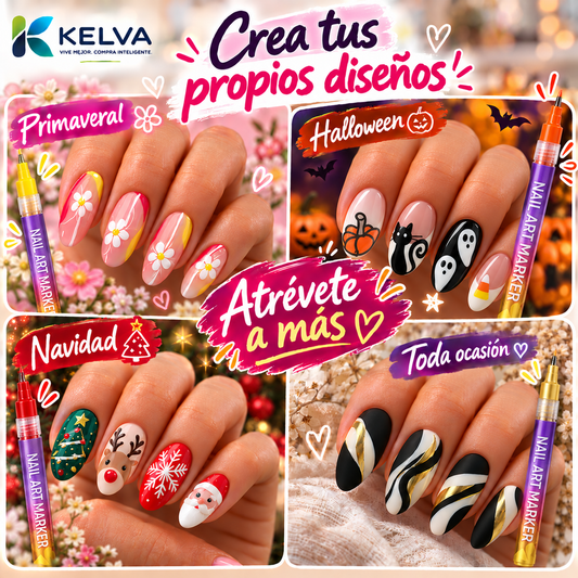 Set de 12 Marcadores para Uñas Nail Art | Punta Fina 0.5 mm