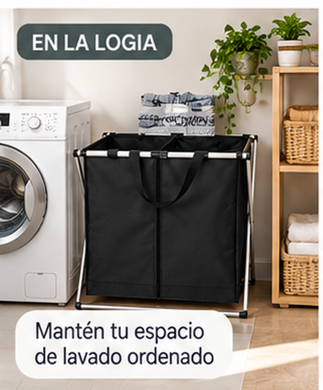 Organizador Doble para Ropa Sucia – 2 Compartimentos