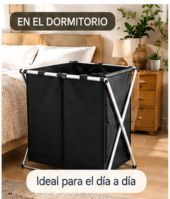 Organizador Doble para Ropa Sucia – 2 Compartimentos